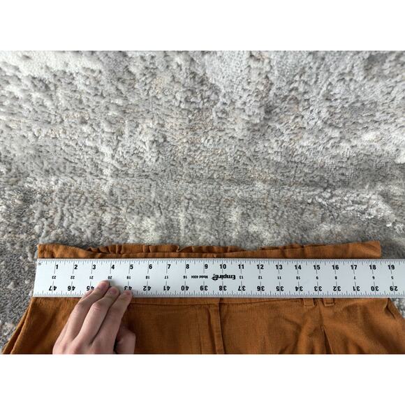 Simply Vera Wang Sz XL Brown Linen Blend High Waist Cargo Shorts Boho Lagenlook - Picture 7 of 13